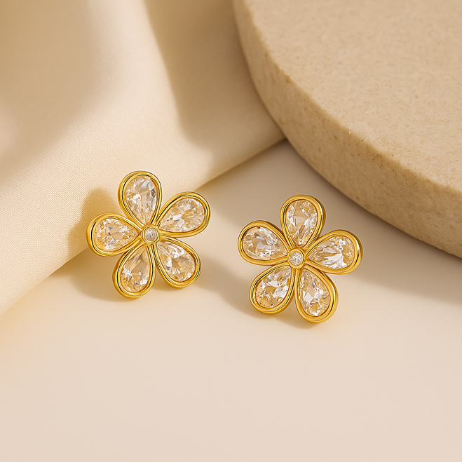 Moissanite Studs Gold
