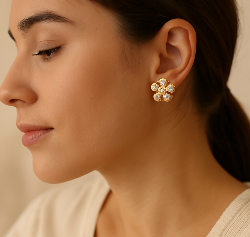 Moissanite Studs Gold